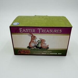 Cracker Barrel Easter Treasures S&P Shakers Bunny Rabbits Discontinued NOB!
